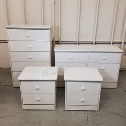White Bedroom Dresser Set - Compact Size