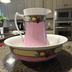 Vintage Very Large Pitcher & Bowl