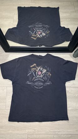 Y2K 2000s Looney Tunes Taz & Friends Harley Davidson Fire Shirt