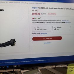 Segway Max G2 Electric  Kick Scooter W/ 43 Mile Range And 22 MPH black 