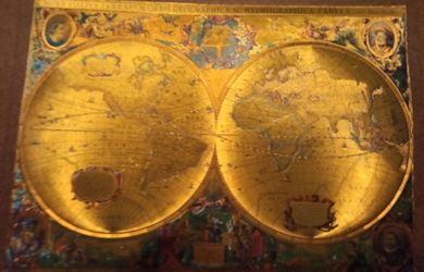 Gold Foil 1300s World Map