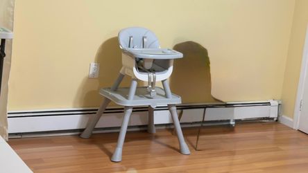 6-in-1 Convertible Baby Highchair, Booster Seat, Toddler Chair & Building Block Table, with Removable Tray