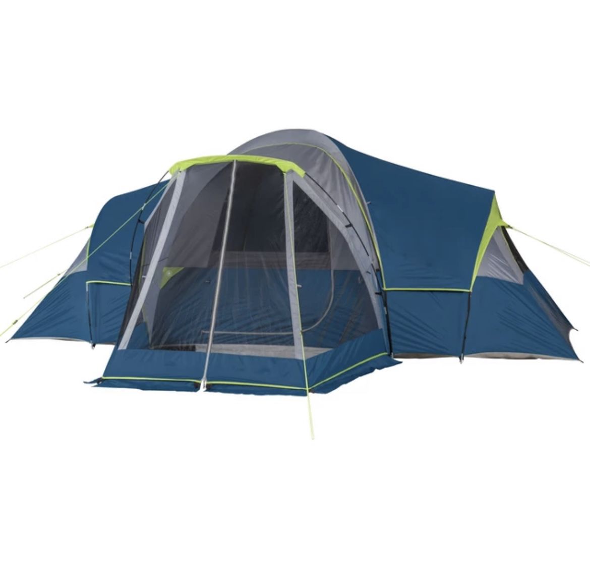 10-Person Family Camping Tent, With 3 Rooms And Screen Porch 