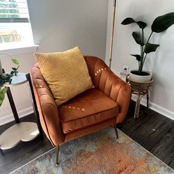 Burnt Orange Suede Chair