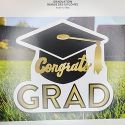 Congrats Grad Foam Yard Stake Sign 