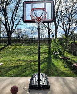 LIFETIME 44" Telescoping Basketball System W/ Base, Rim, Backboard