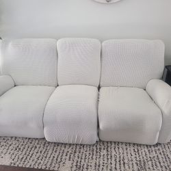3 Seat 2 Reclining "Expresso" Couch With Coversfree
