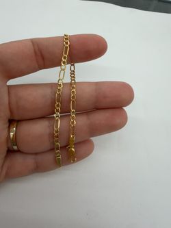 10KT Real Gold Figaro Bracelet