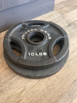 Fitness Gear 5lb & 10 lb Olympic Weight Plate with tri-grip handle