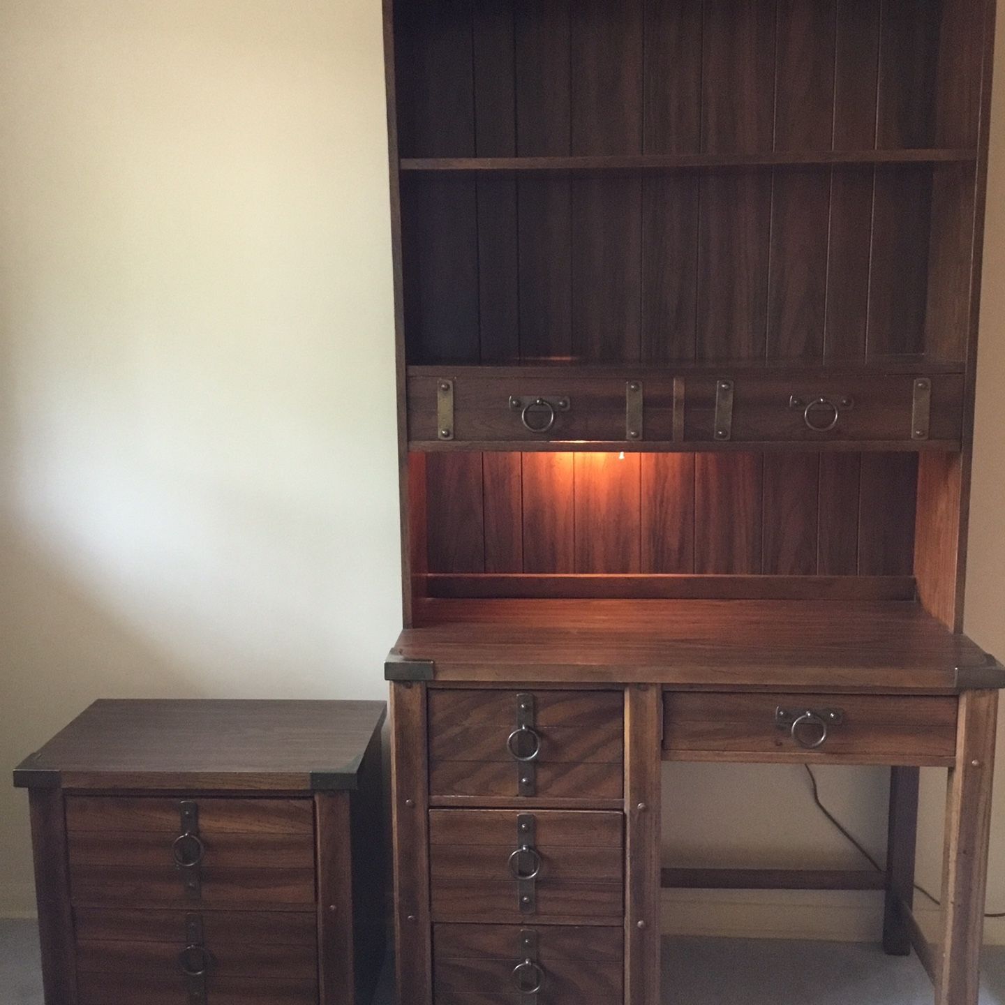 Desk, Hutch, and End Table