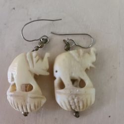 Ivory Earrings Vintage 