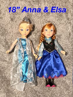 Anna & Elsa 18” Dolls. $20 -$55. Disney’s Frozen. Like New.
