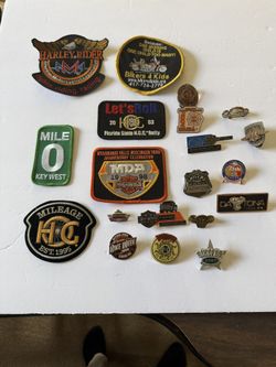 Vintage Harley Davidson Patches And Pins - Lot Of 20