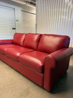Free Delivery- Palliser Leather Sofa Couch Pull Bed