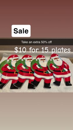 Plastic Santa plates