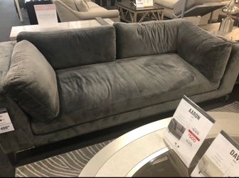 Modern Gray 3-Seat Sofa + Pillows
