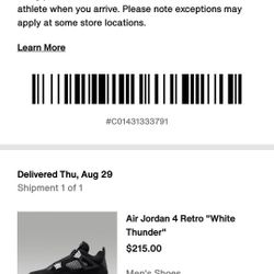 Air Jordan 4 Retro White Thunder | Men’s Size 13 | FQ8138-001 (2024) NEW IN BOX
