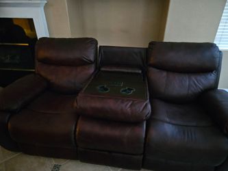 Maroon colored couch