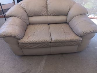 Used Faux Leather Upholstered Couch