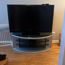VIZIO 55in Model E 550VL TV With TV Cabinet
