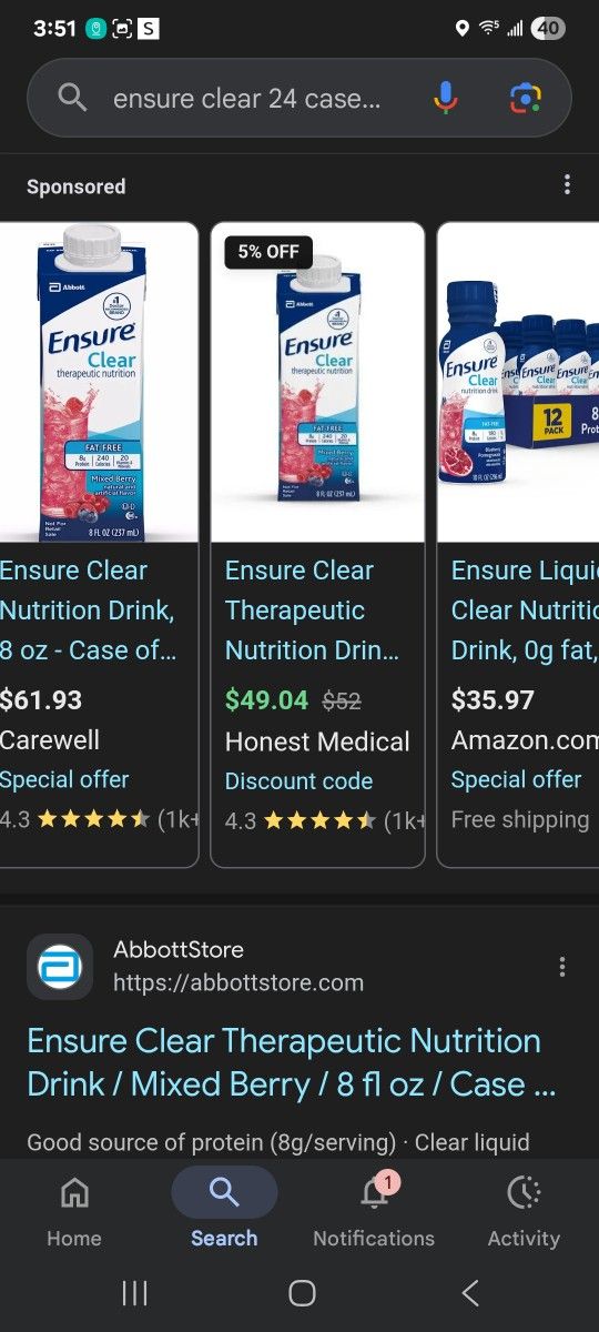 Ensure Clear Berry Flavor