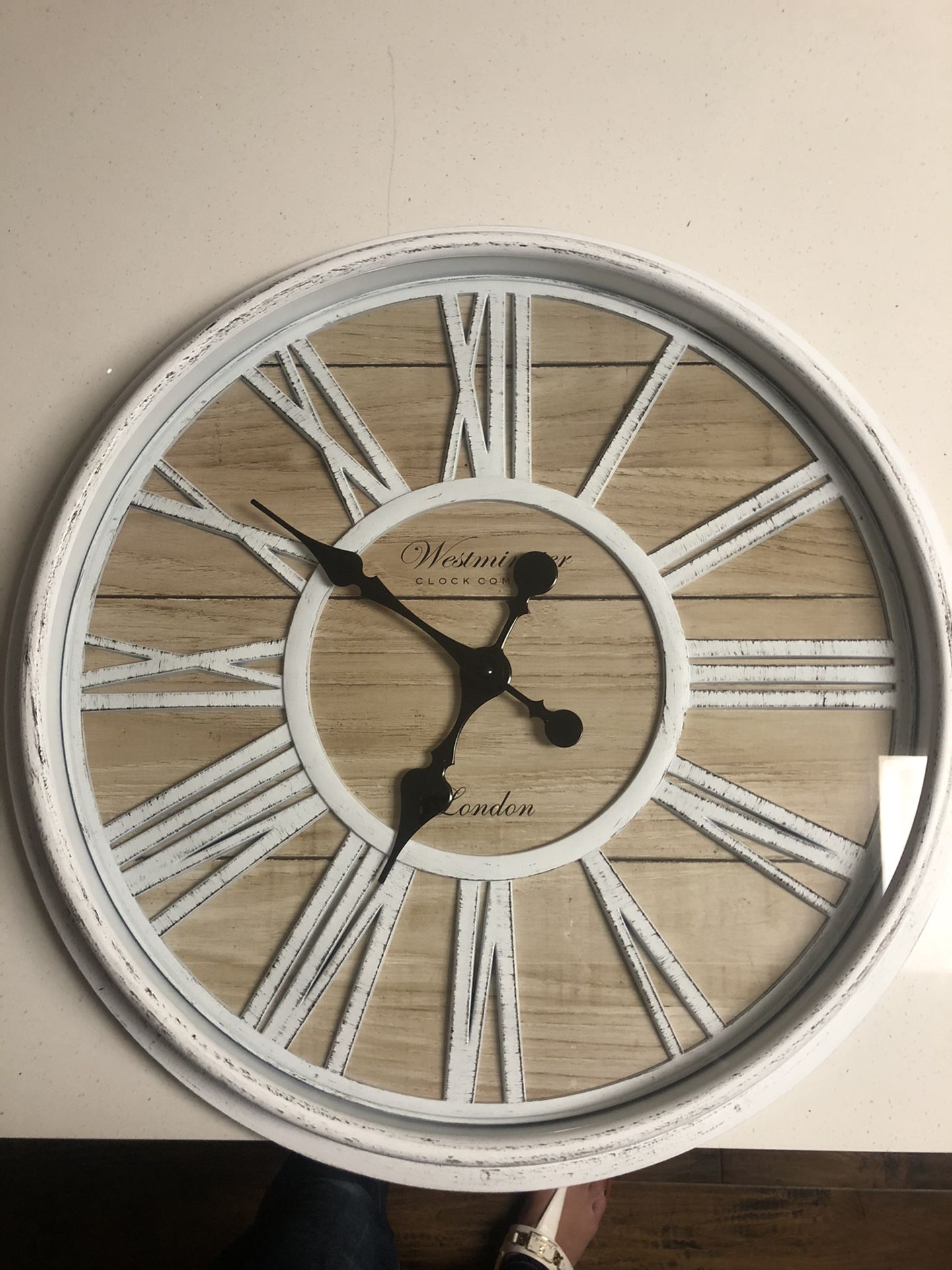 White Wall Clock 20 “ and Candle Decoration