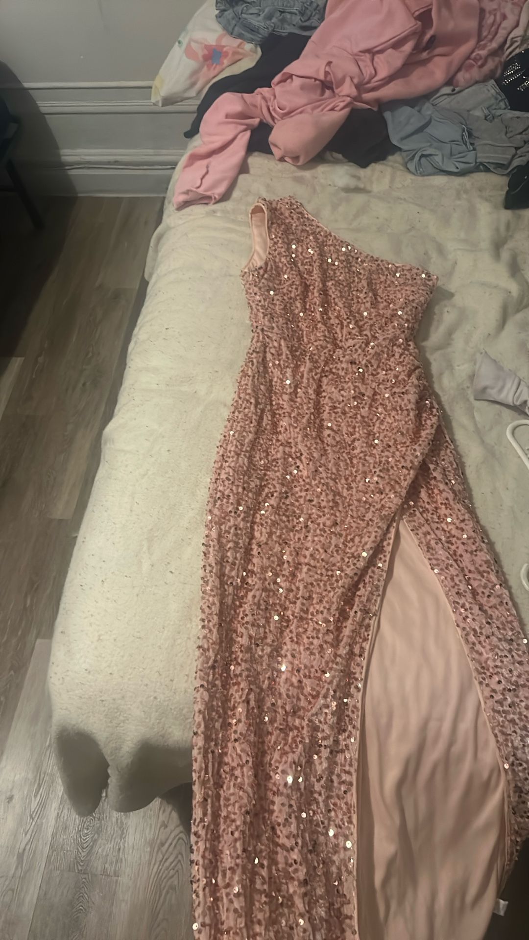 Pink Sequin Bodycon Dress