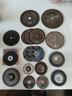 Assorted Angle Grinder, Chop Saw, Bench Grinder Wire Wheels and Blades Lot