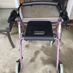 Walker Like New  Lavender With Seat And Brakes