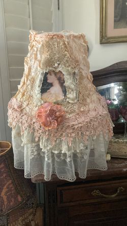 Victorian style lampshade peach color