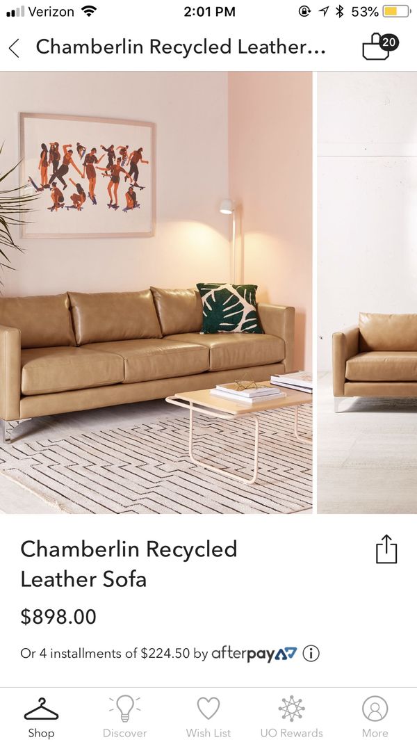 Chamberlain Recycled Leather Sofa For In Bot Wa Offerup