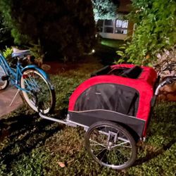 Red Dog Pet Stroller - Can be pulled With a Bicycle