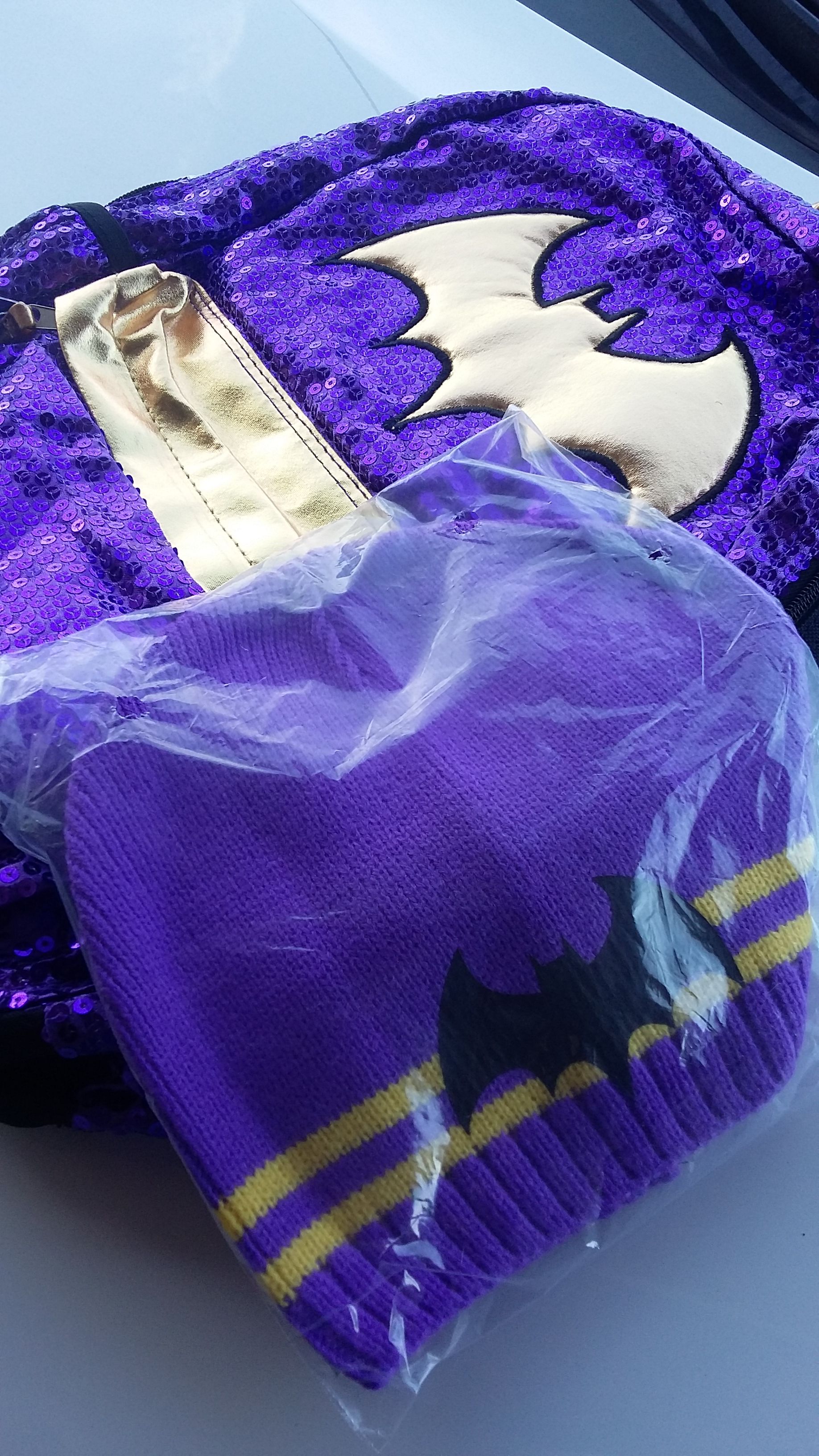 Batgirl backpack with Beanie