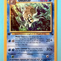 OMASTAR 1999 POKEMON FOSSIL 1ST EDITION