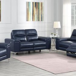 New Top Grain Genuine Leather Recliner Sofa And Love Seat