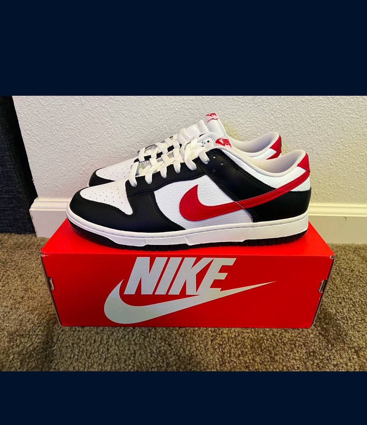 Panda Dunk Red Swoosh