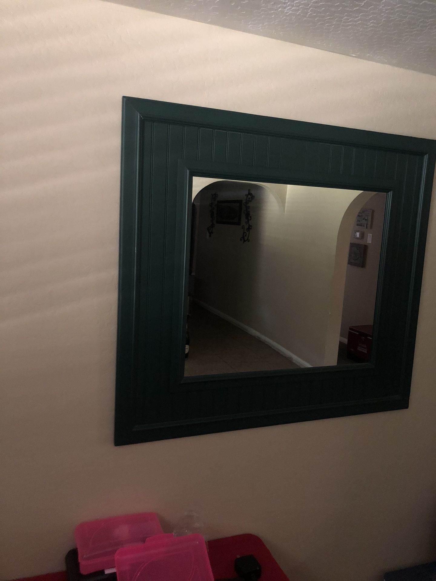 Mirror - Dark Green Frame Excellent Condition