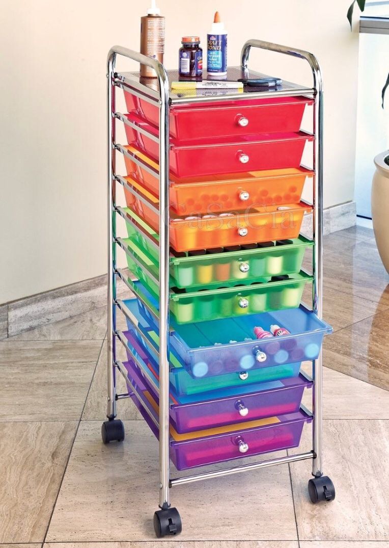 HAYNEEDLE STORAGE ORGANIZER WITH MULTI-COLORED DRAWERS & IKEA HELMER WHITE 6 DRAWER FILING CABINE!!!!!πβ€οΈππ§‘ππ