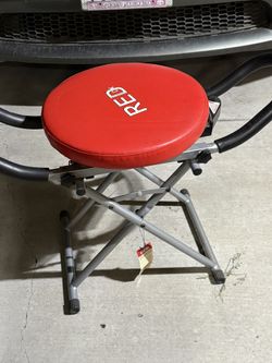 Red DX Fitness Ab & Core Machine Abdominal Exercise Chair Adjustable Resistance