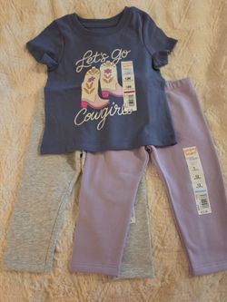 Lets go cowgirls 3pc baby Girl legging set
