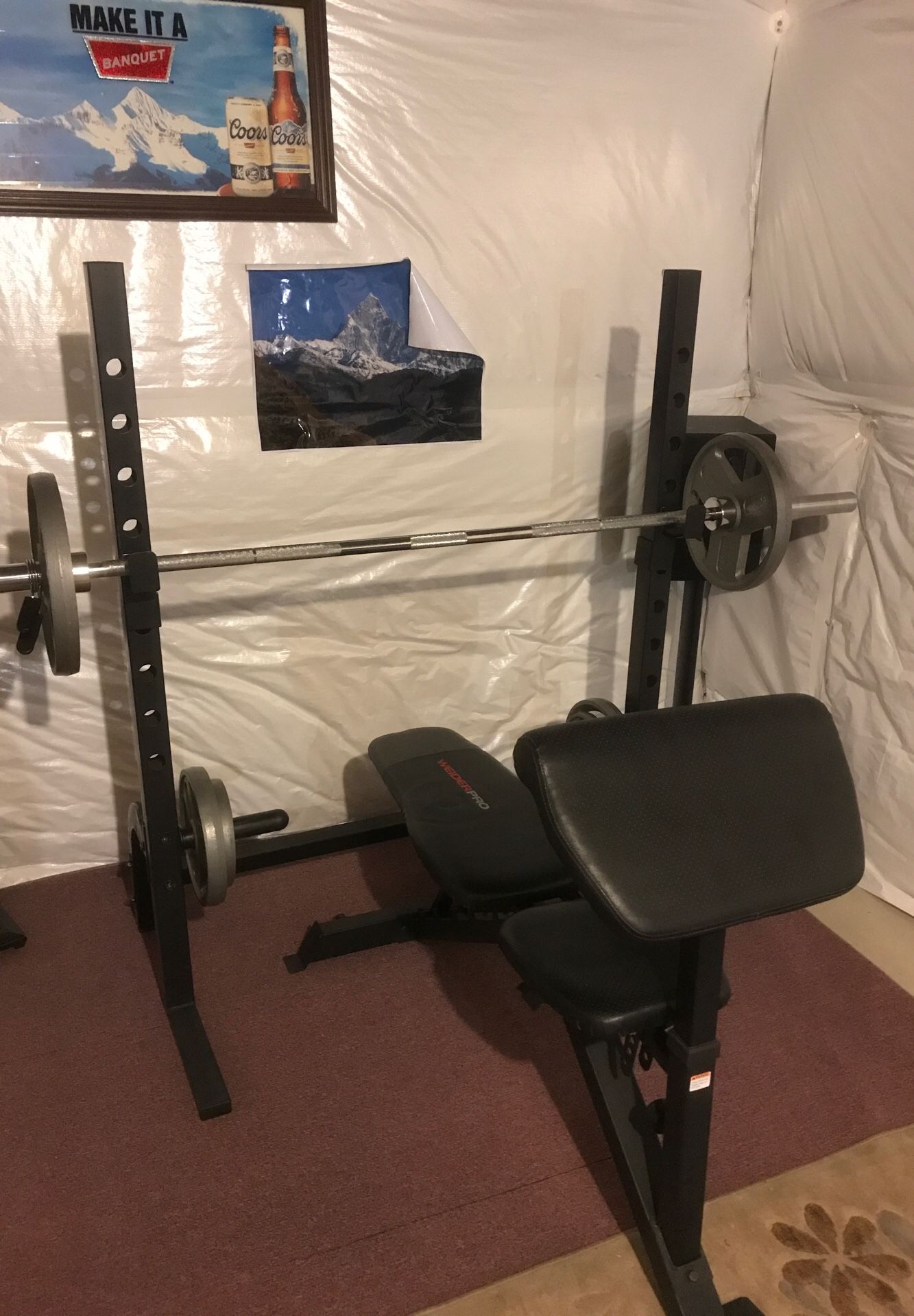 Workout bench rack