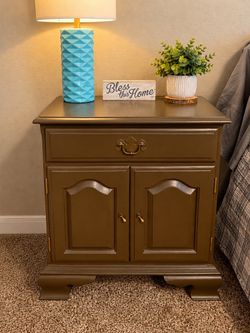 Brown Wood Nightstand / End Table