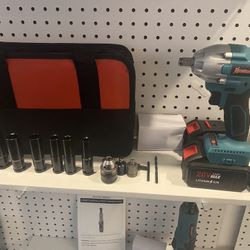 Kinswood Cordless Brushless Motor Lithium-ion Power Impact Wrench kit 1/2" 20V