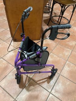Purple 3-Wheel Rollator Walker