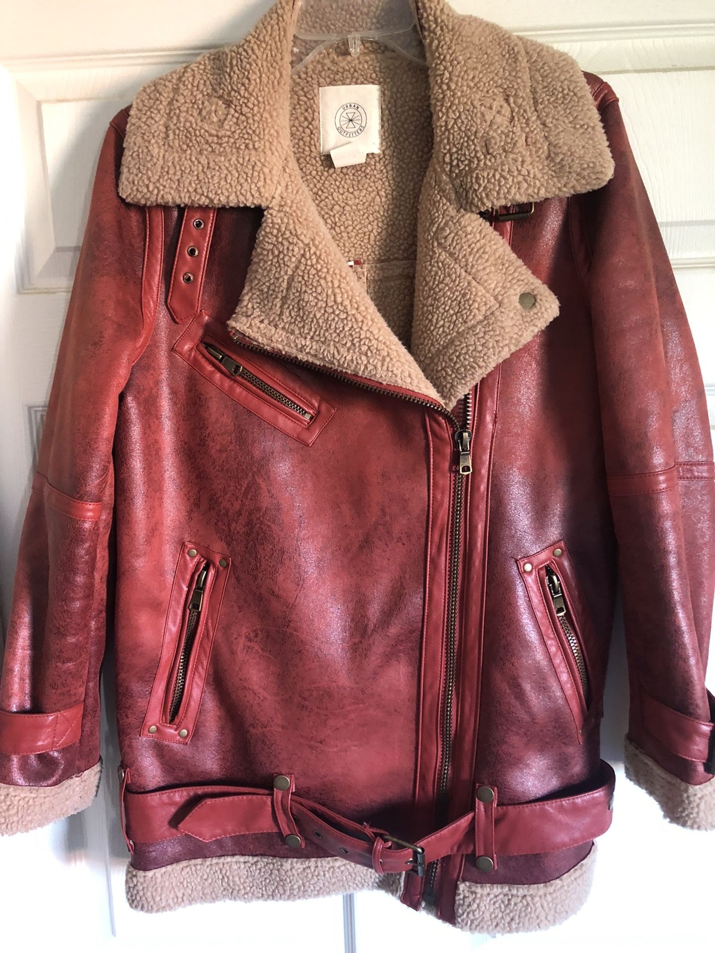 Urban Outfitter Faux Leather Aviator Jacket Size S