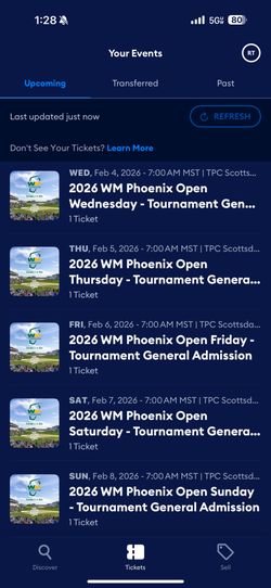 Waste Management Phoenix Open GA Tickets Everyday!!!!