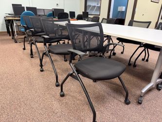 Black Mesh Back Nesting Office Chairs