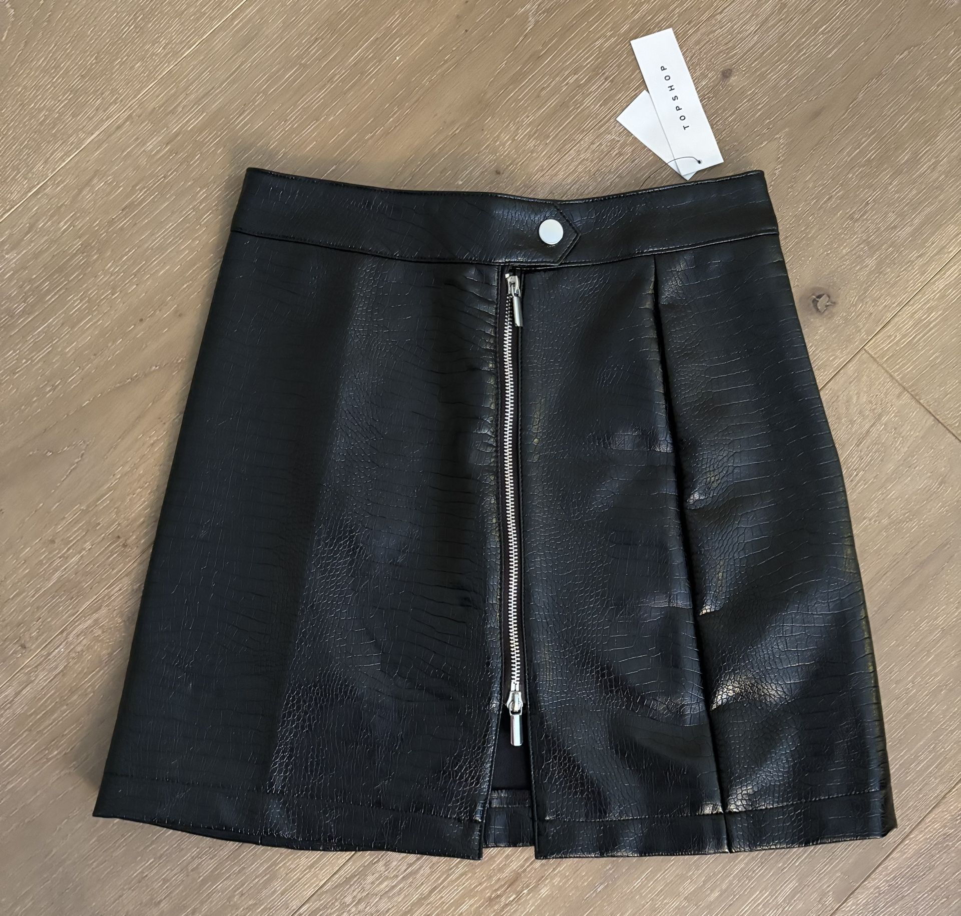 Black Faux Leather Skirt
