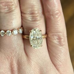 7 carat Oval Moissanite 18k Rose Gold Ring
