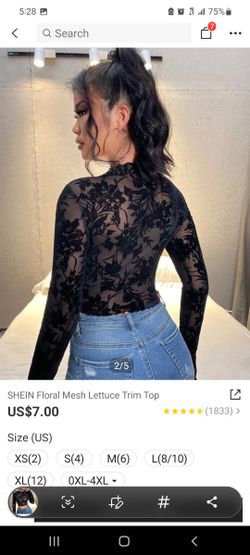 Shein Floral Mesh Top